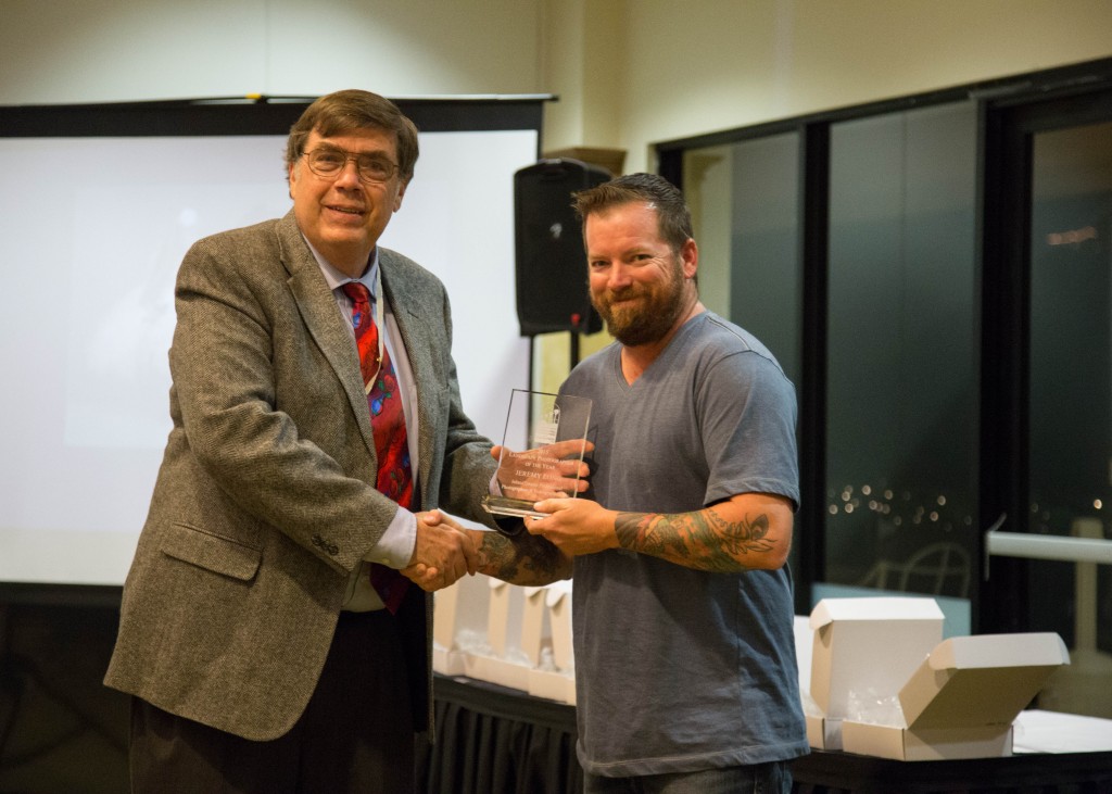Jeremy Long receives his Landscape Photographer of the year award