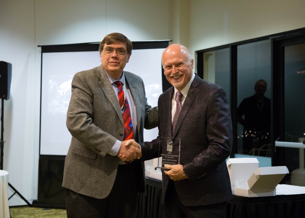 Jerry Stevenson receives his Portrait Photographer of the Year Award